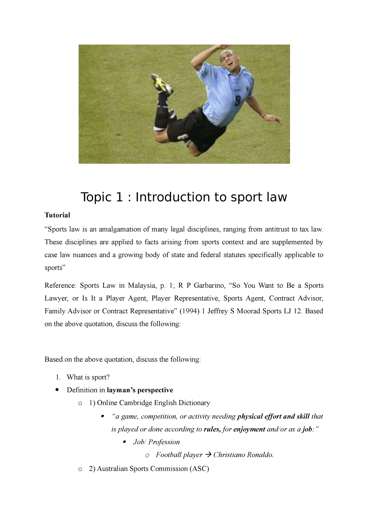 sport law essay