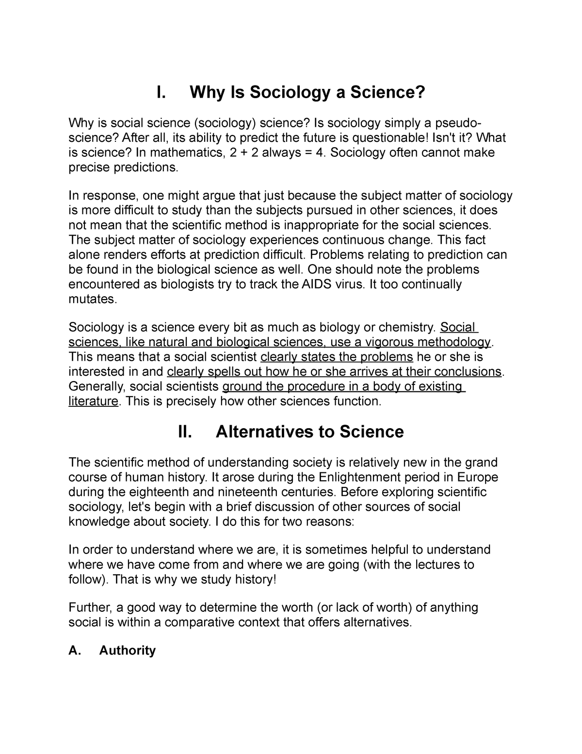 sociology is not a science essay