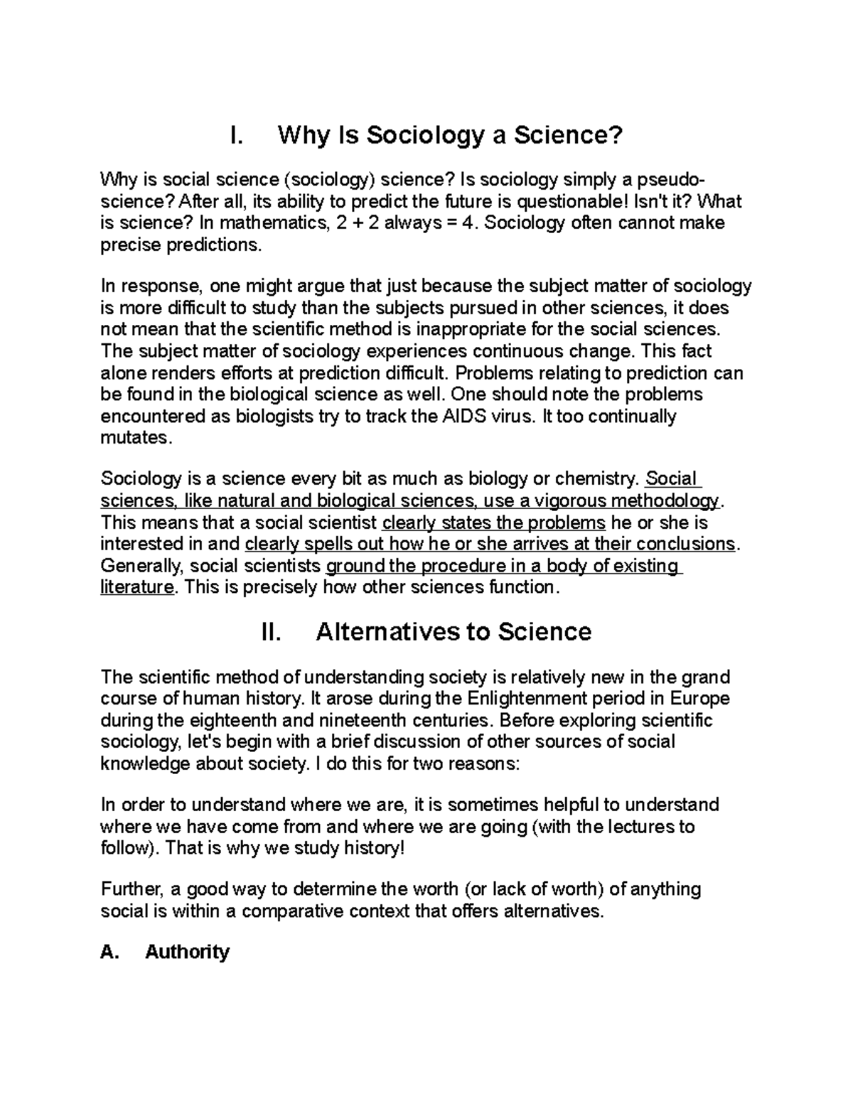 sociology is not a science essay