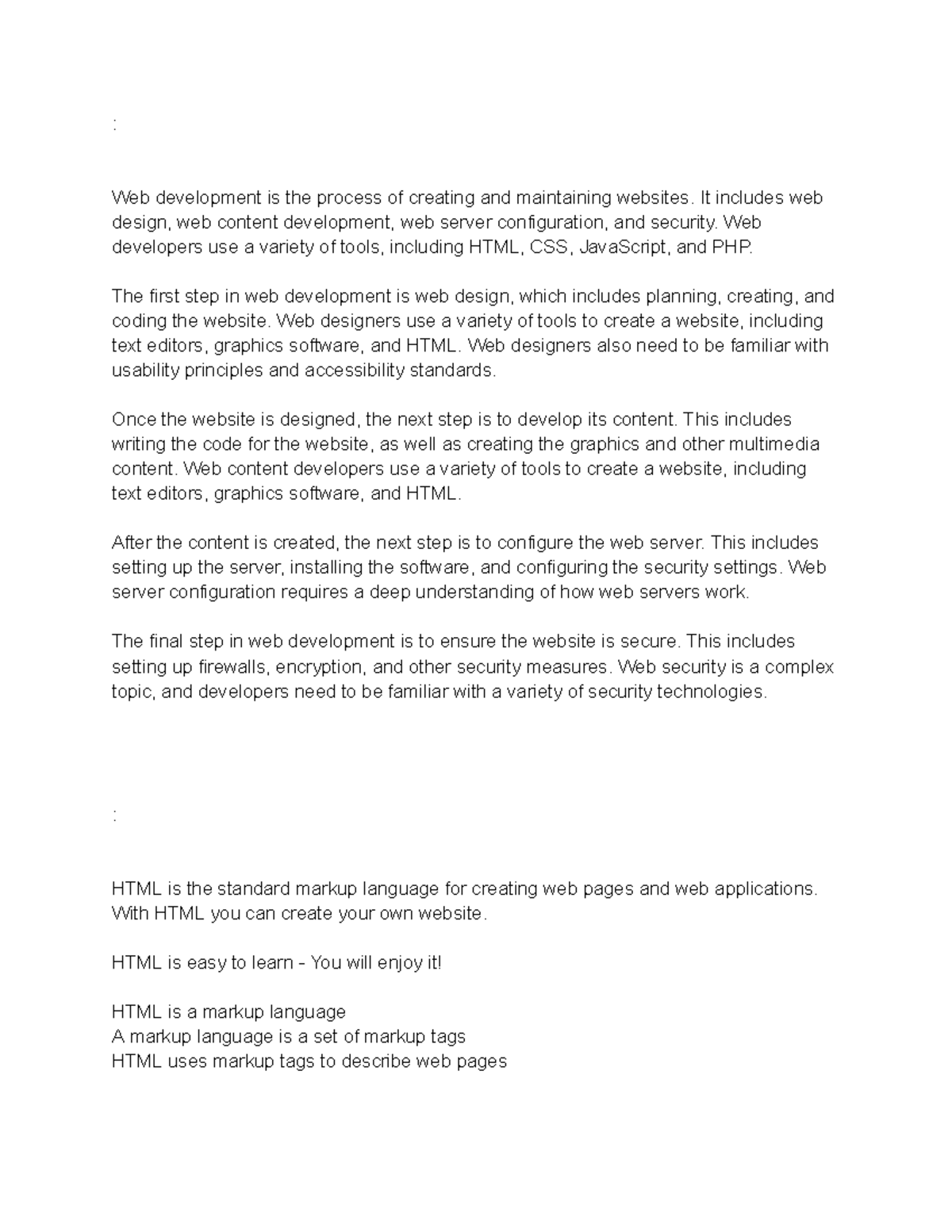 INFO441 course outline - : Web development is the process of creating ...