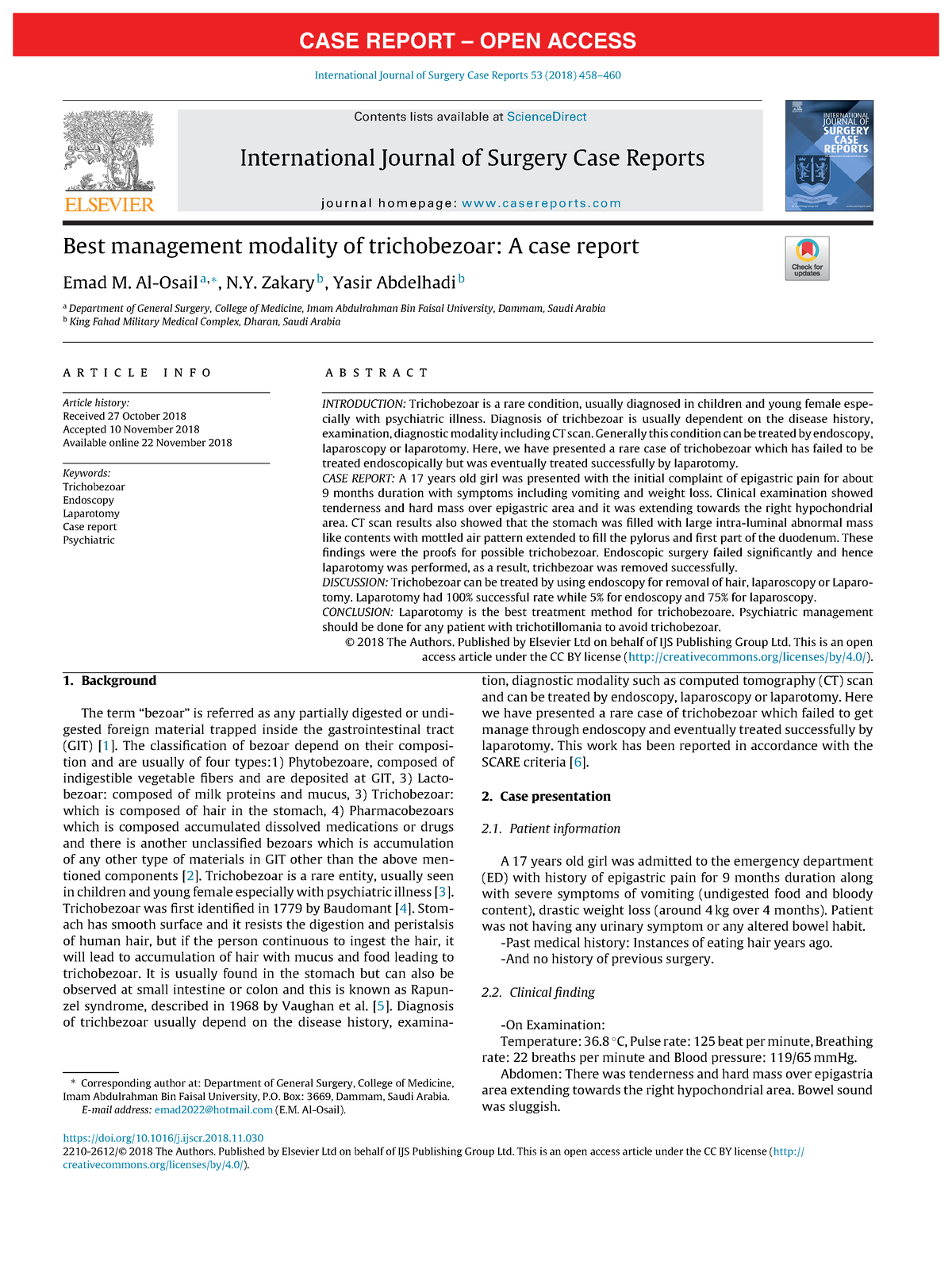 J.ijscr.2018 - Cirugia general - CASE REPORT – OPEN ACCESS ...