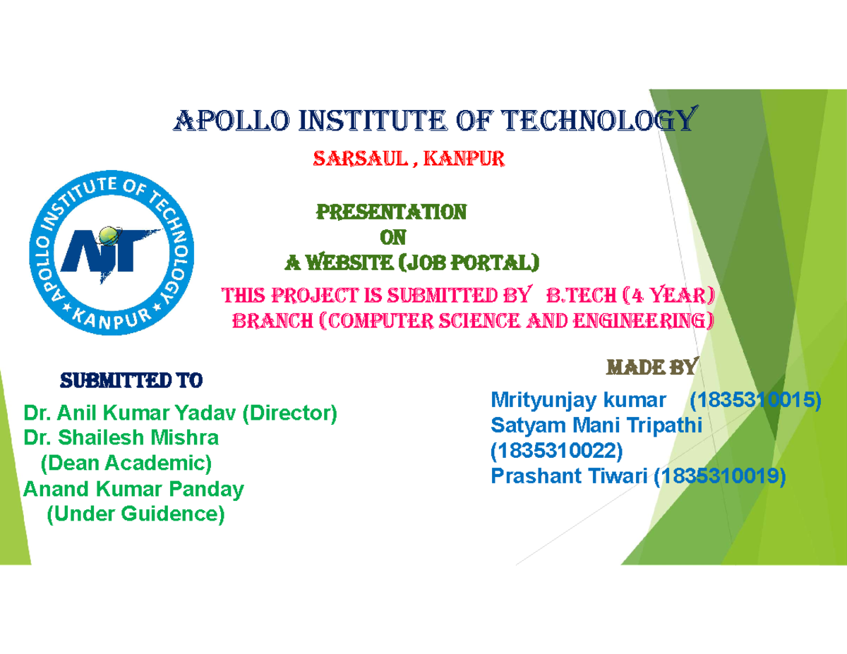 Final ppt - Good notes - Apollo institute of technology sArsAul ...