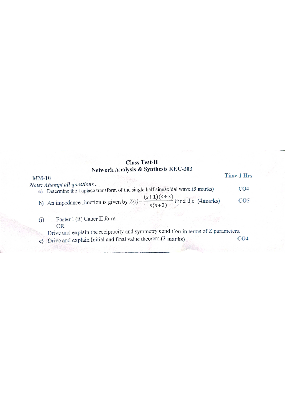 Network analysis and synthesis - Electronics and Communication ...