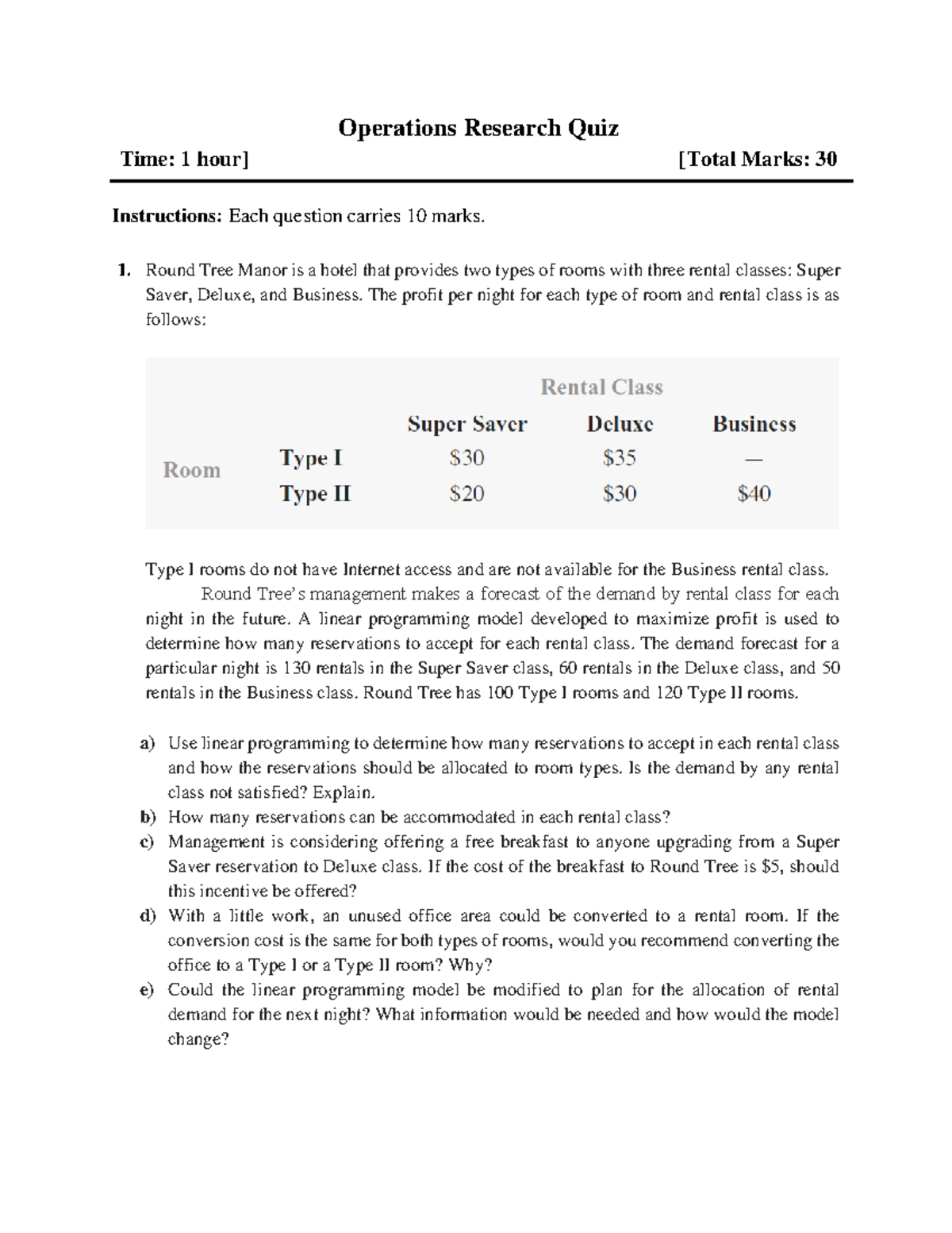 operations research mcq questions and answers