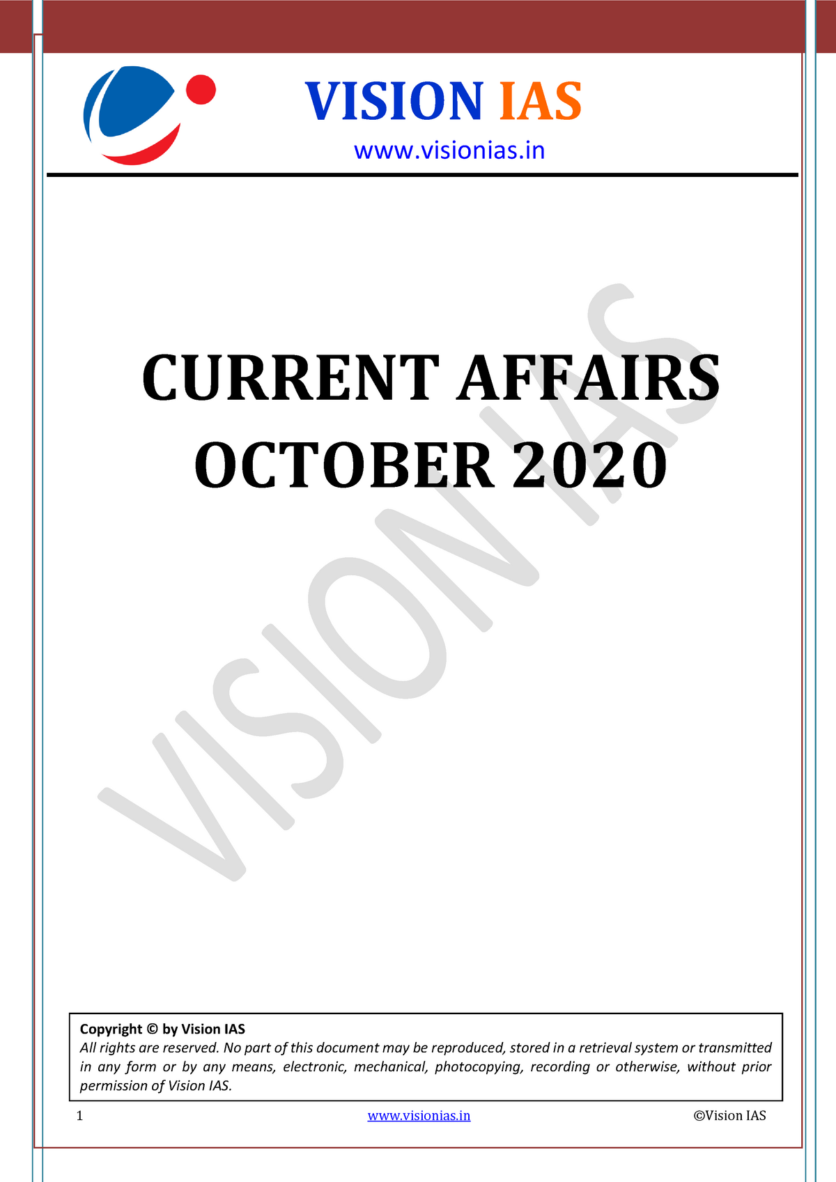 OCTOBER CURRENT AFFAIRS - VISION IAS Visionias CURRENT AFFAIRS OCTOBER ...