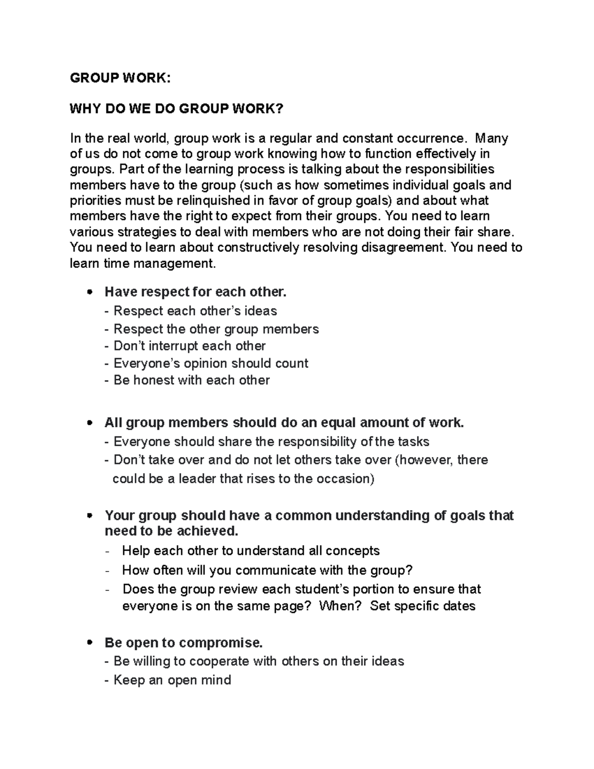 Group WORK Document GROUP WORK WHY DO WE DO GROUP WORK In The group-work-document-group-work-why-do-we-do-group-work-in-the