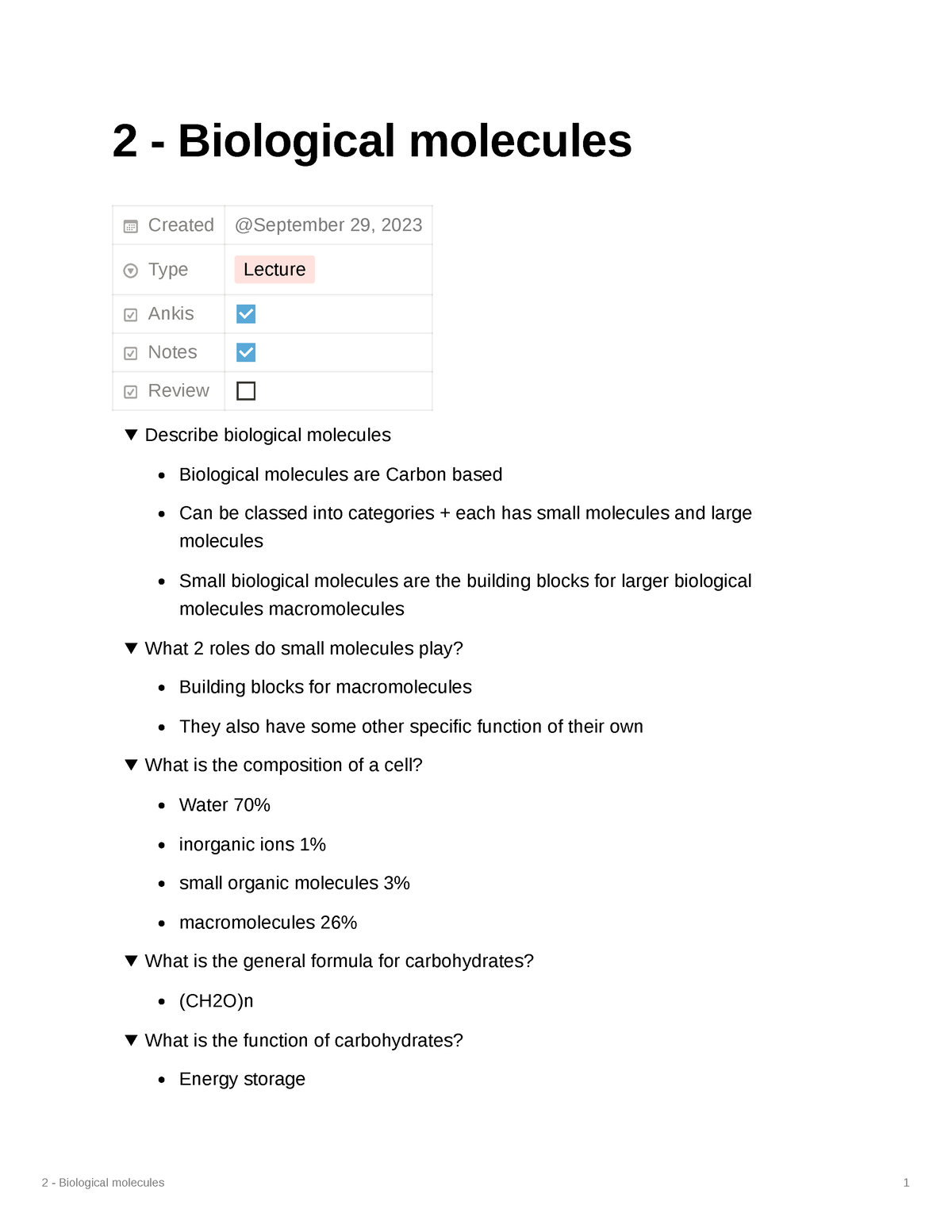 2 - Biological Molecules 77439 Ee4d82a4d6294b83f6ba67571 F2 - 2 ...