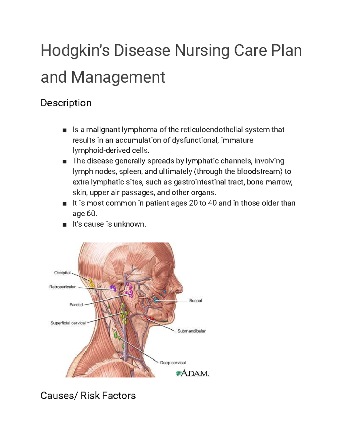 Hodgkin’s Disease Nursing Care Plan and Management - Hodgkin’s Disease ...