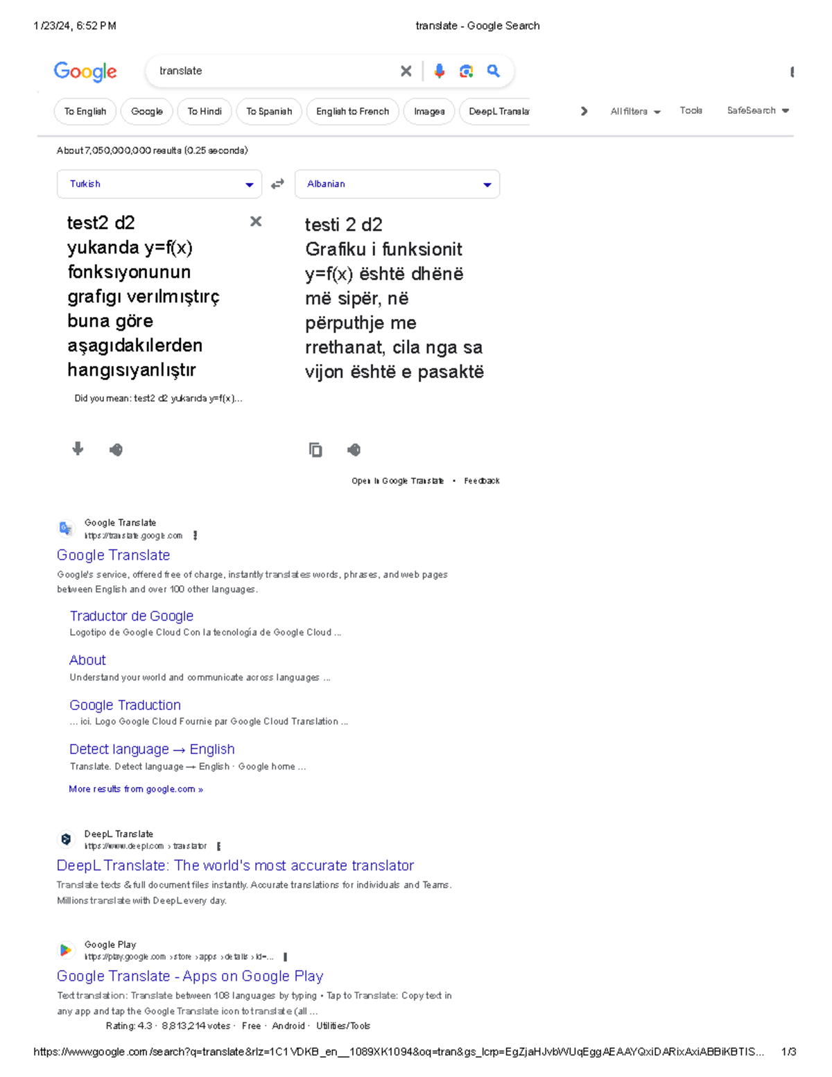 Translate - Google Search - 1/23/24, 6:52 PM translate - Google Search ...