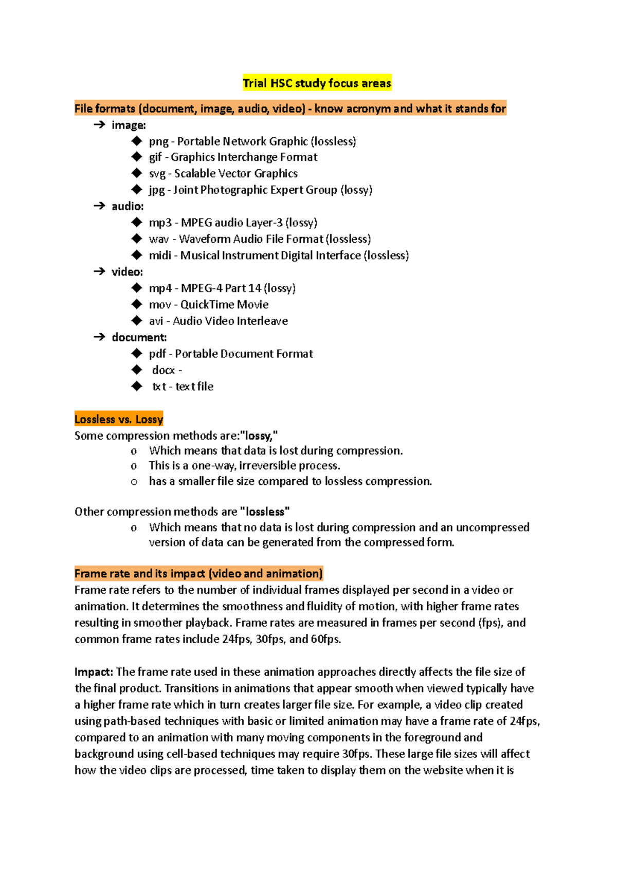 Trial Multimedia exam study topics 2023 - Trial HSC study focus areas ...