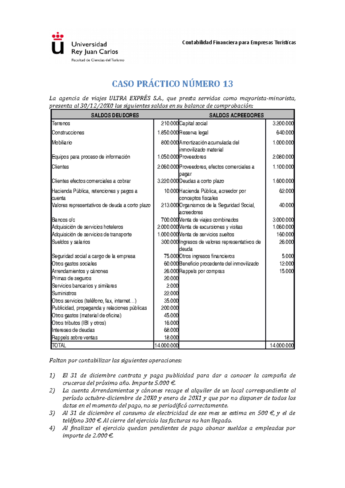 CASO Practico 13 - EJERCICIOS - Contabilidad Financiera Para Empresas ...