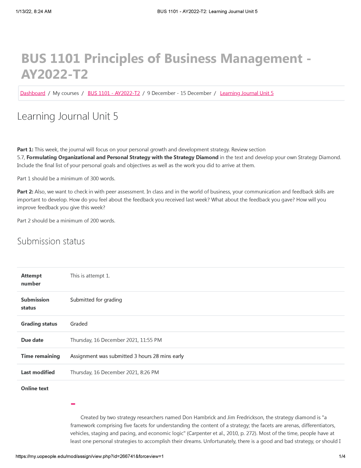 BUS 1101 - AY2022-T2 Learning Journal Unit 5 - BUS 1101 Principles Of ...