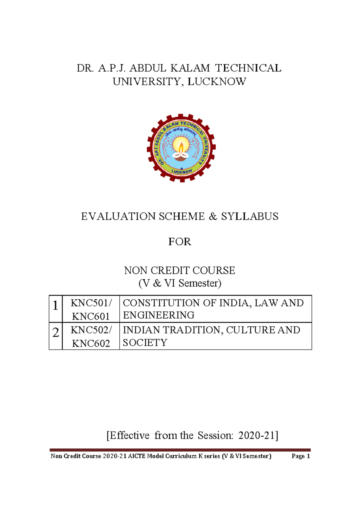 Knc602 - New Syllabus - DR. A.P. ABDUL KALAM TEC H NI C AL UNIVERSITY ...