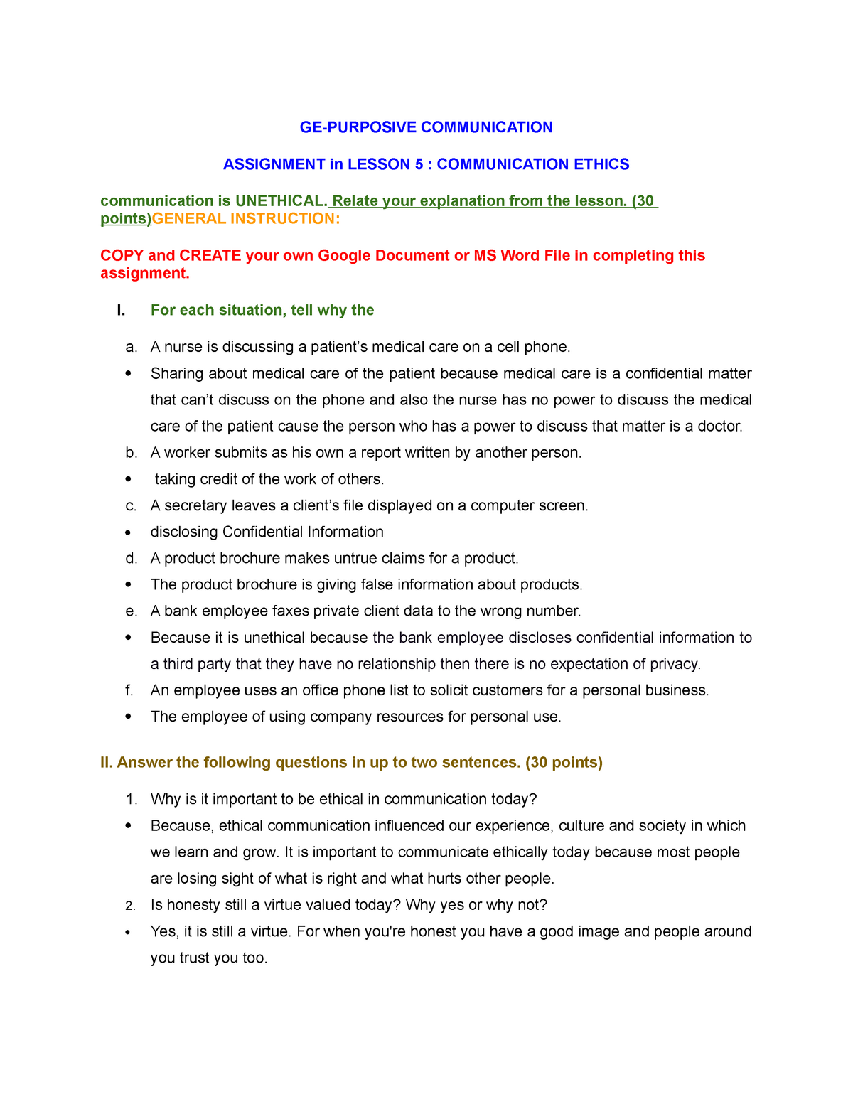 communication assignment pdf download