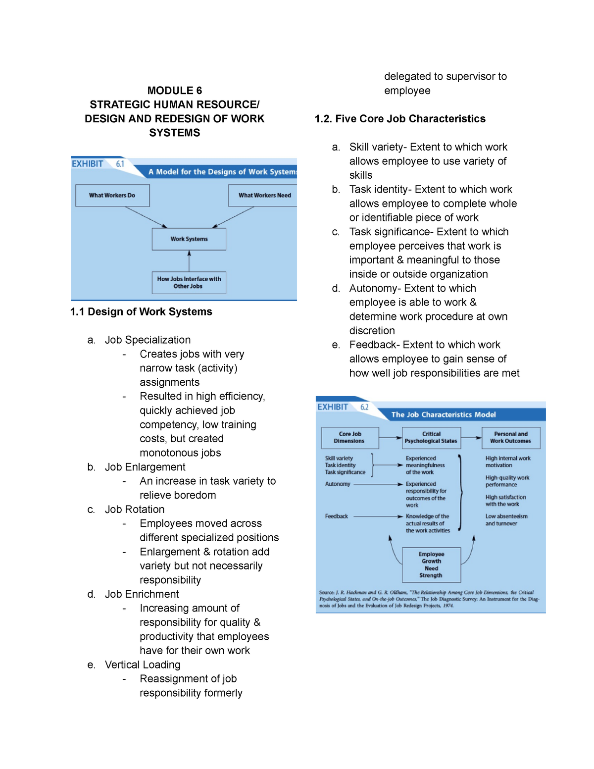 Strama Module 6- Strategic Human Resource Design AND Redesign OF WORK ...