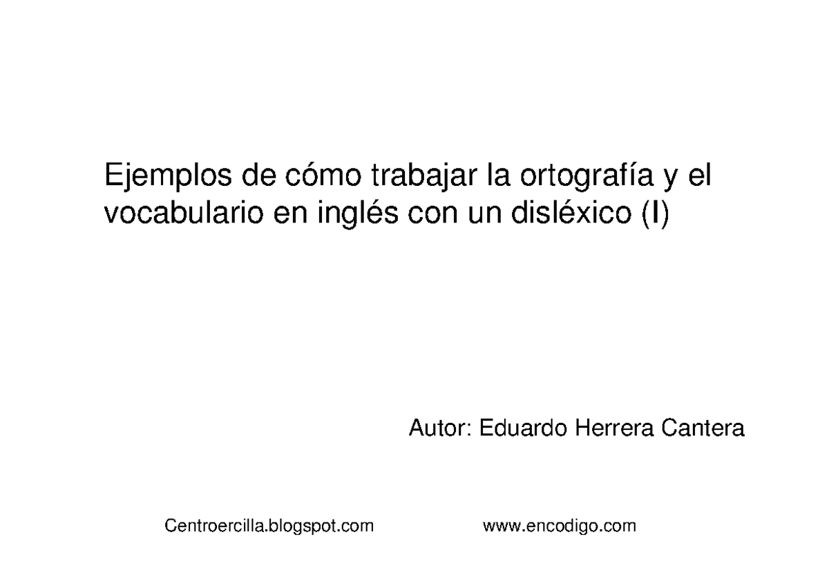 Vocabulario visual para ingles I Ejemplos de cómo trabajar la ortografía y el vocabulario en