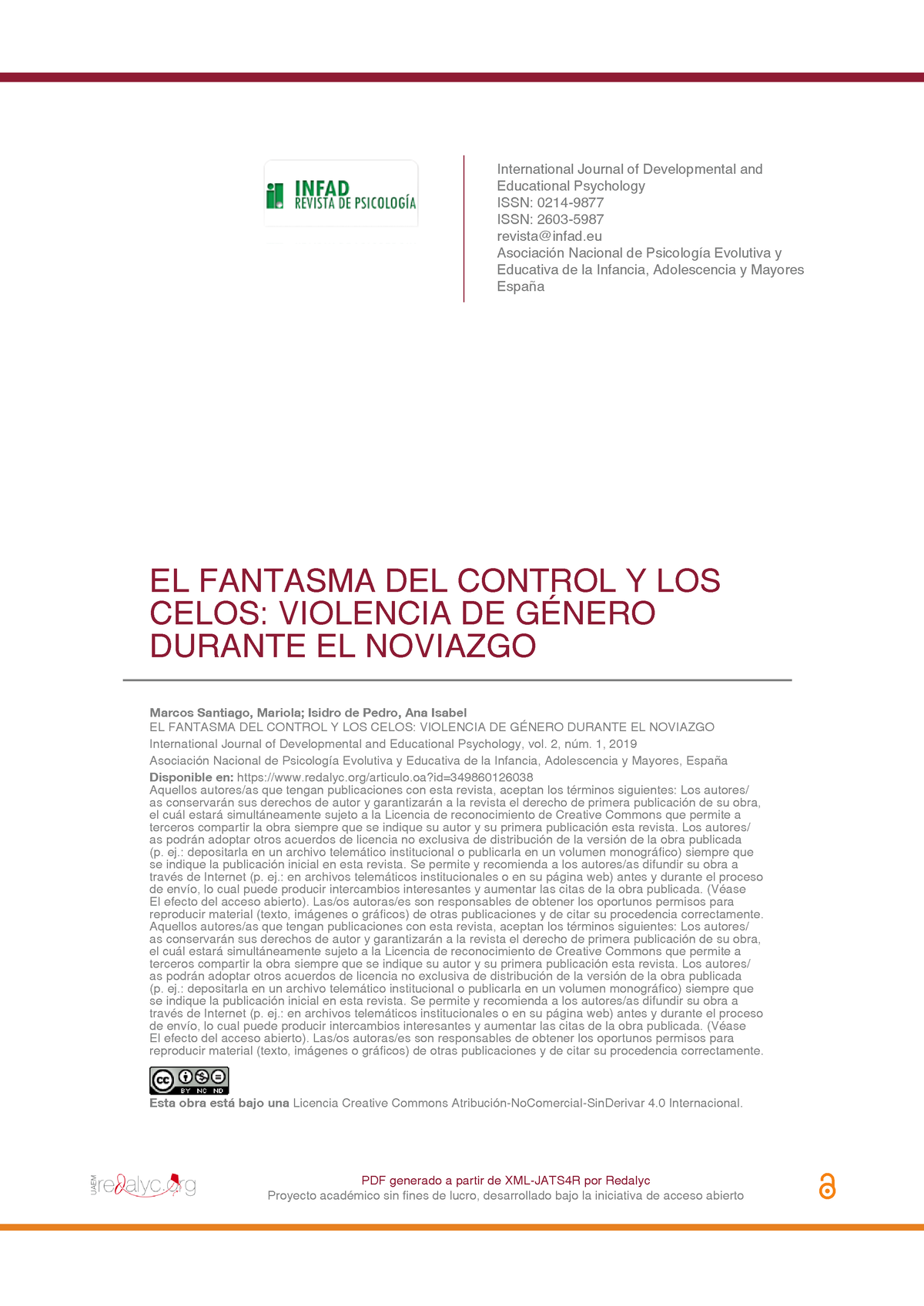 349860126038 - Violencia - PDF Generado A Partir De XML-JATS4R Por ...