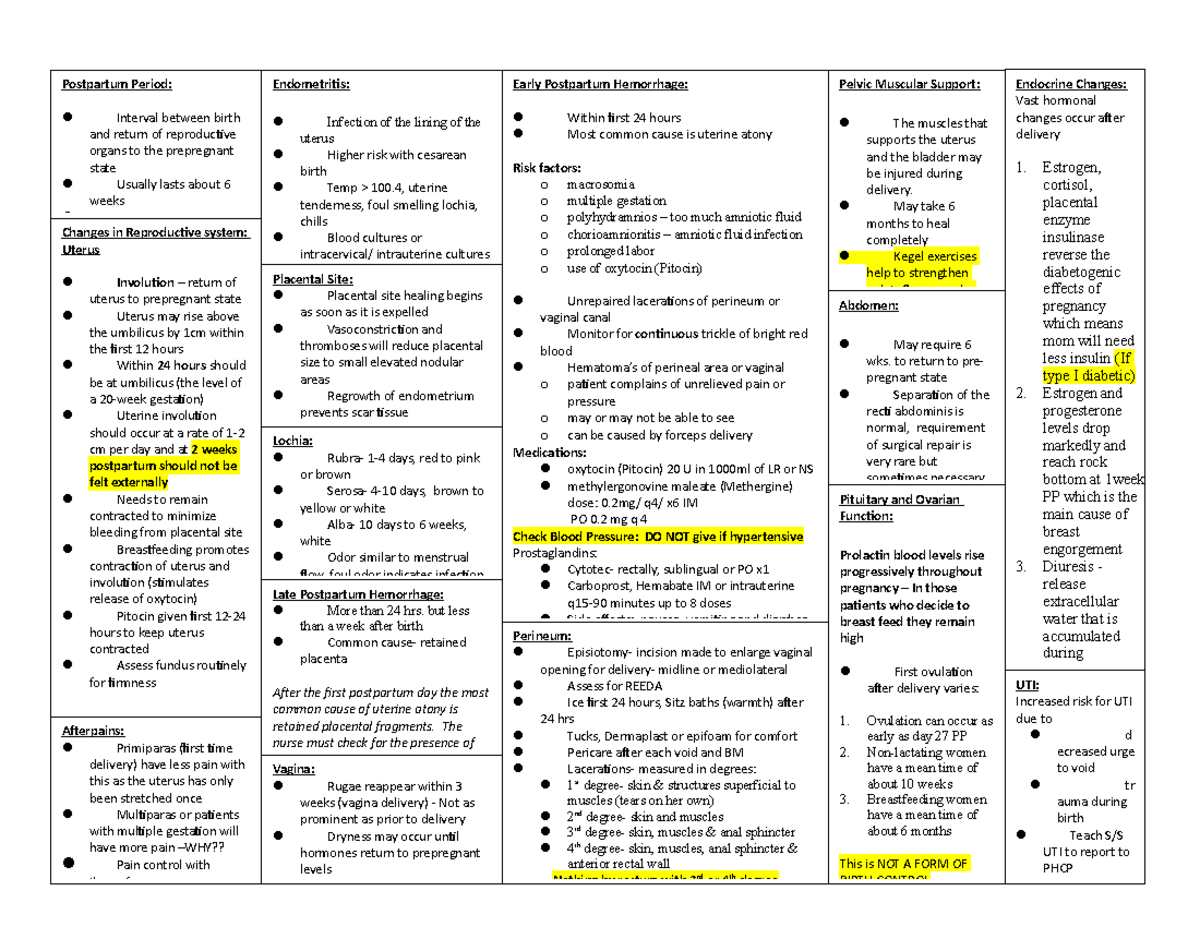 Maternity:peds Exam 2 - Exam review - Endocrine Changes: Vast hormonal ...