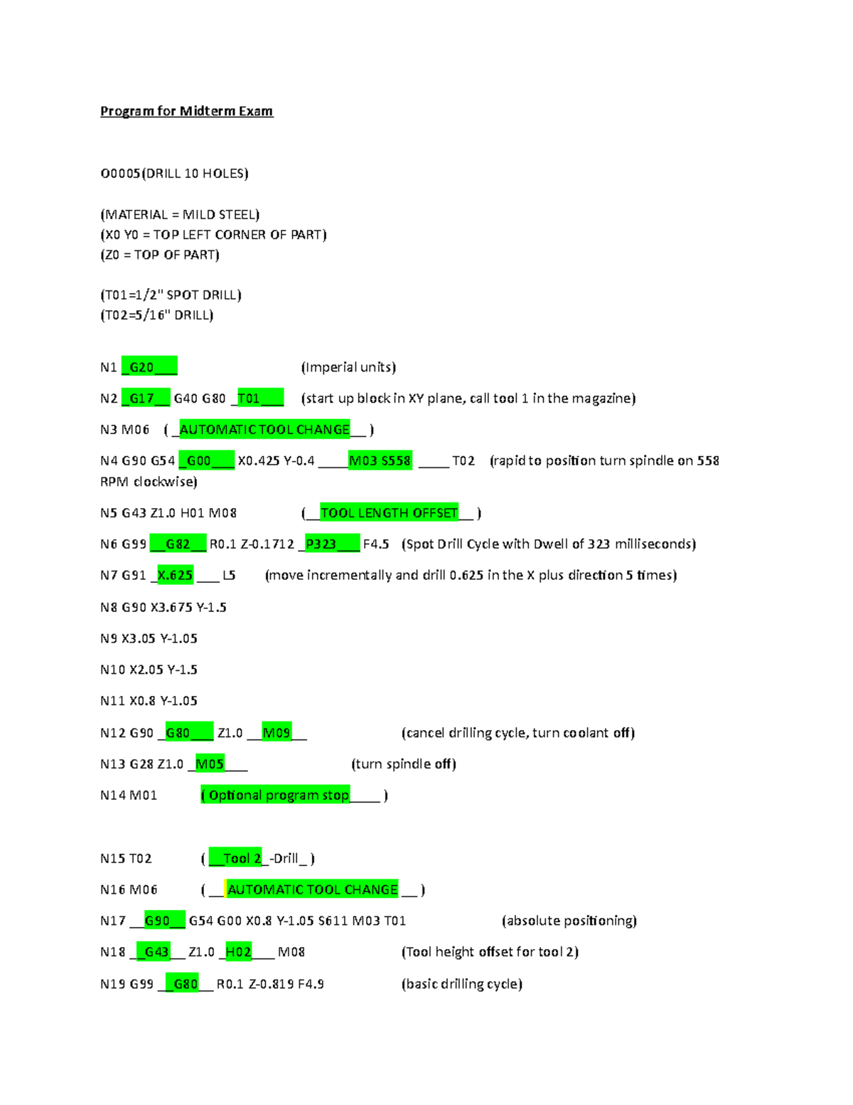 Midterm- Practical- Answers - Program for Midterm Exam O0005(DRILL 10 ...