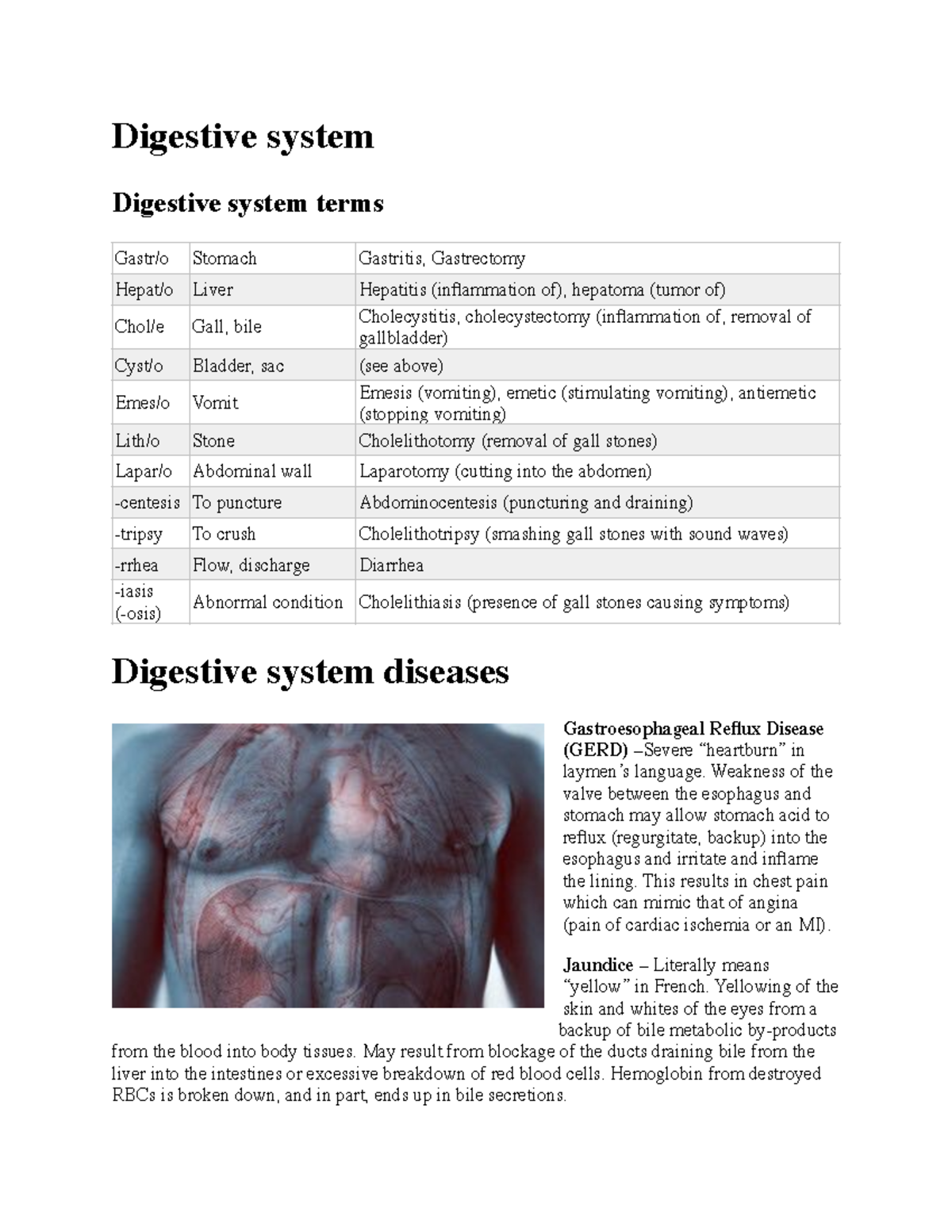 Digestive Weakness of the valve between the esophagus and stomach may