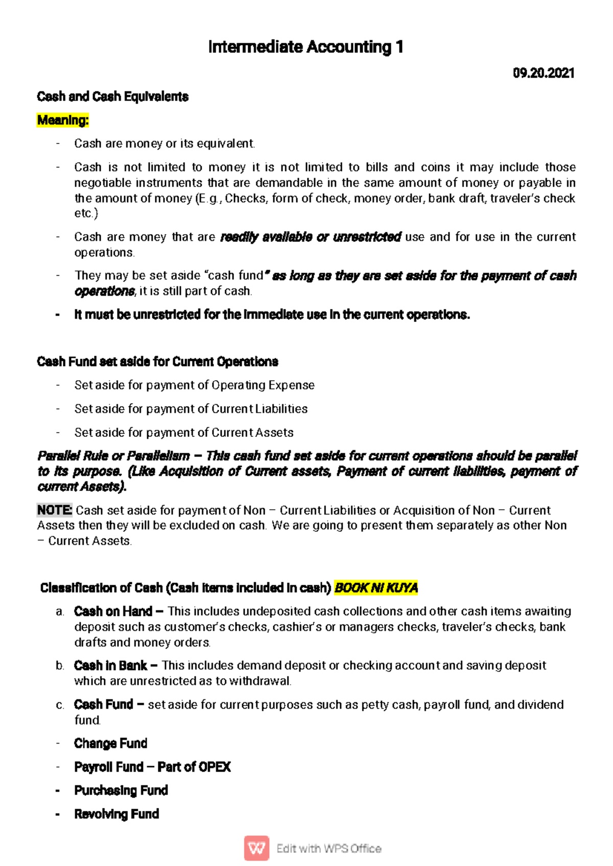 Intermediate-Accounting-1 notes - Intermediate Accounting 1 09. 20 ...