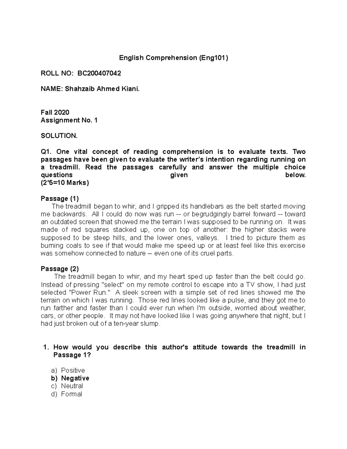 ENG 101 BC2004 07042 - This file is latest. - English Comprehension ...