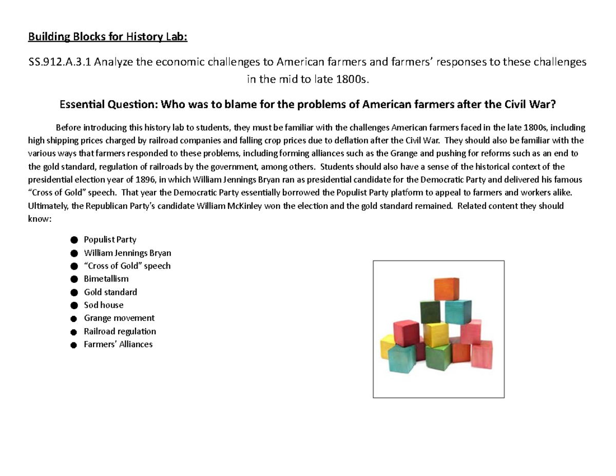 American Farmers History Lab for high school - HIS 6159 - UCF - Studocu
