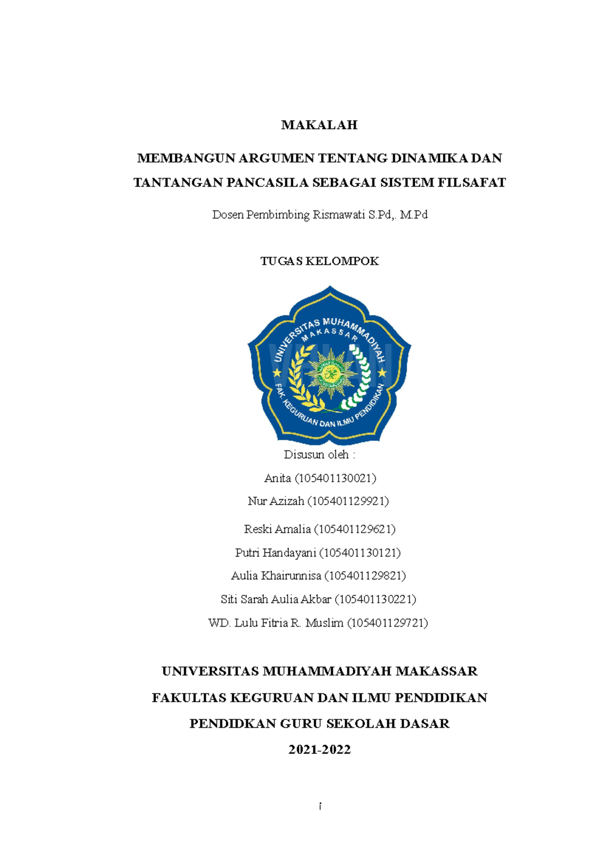 Makalah KLP 1 Pancasila Sebagai Filsafat - MAKALAH MEMBANGUN ARGUMEN ...