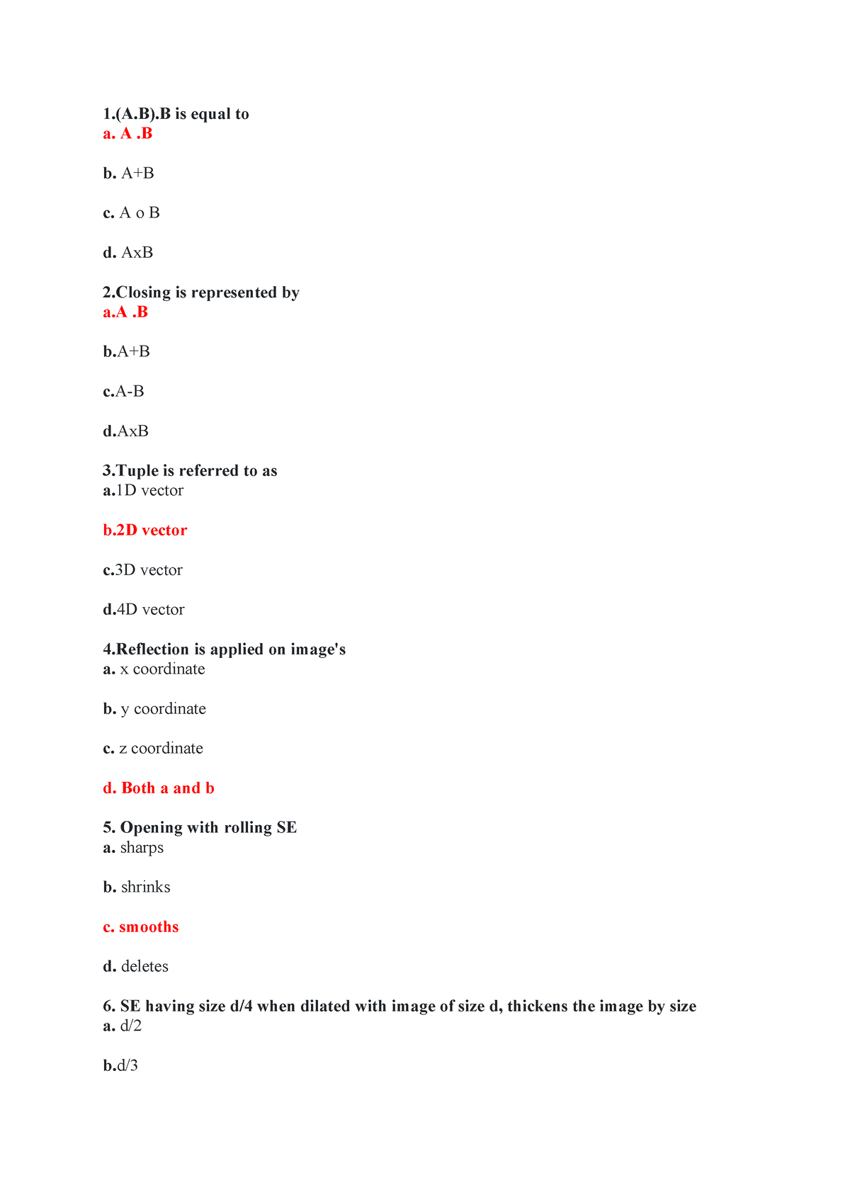 DIP - This Notes Give The Brief Of DIP - 1.(A).B Is Equal To A. A .B B ...