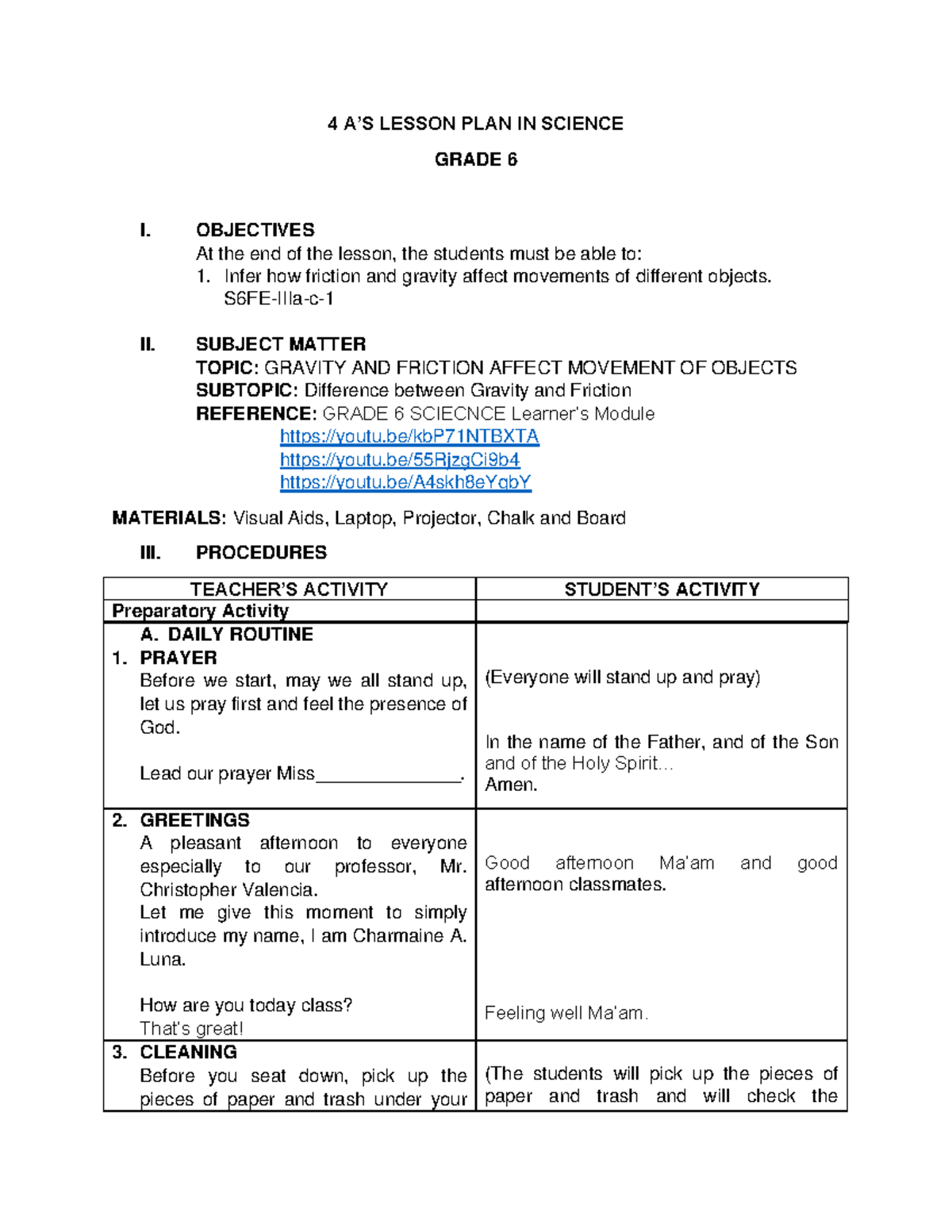Group-7 Lesson-PLAN - science - 4 A’S LESSON PLAN IN SCIENCE GRADE 6 I ...