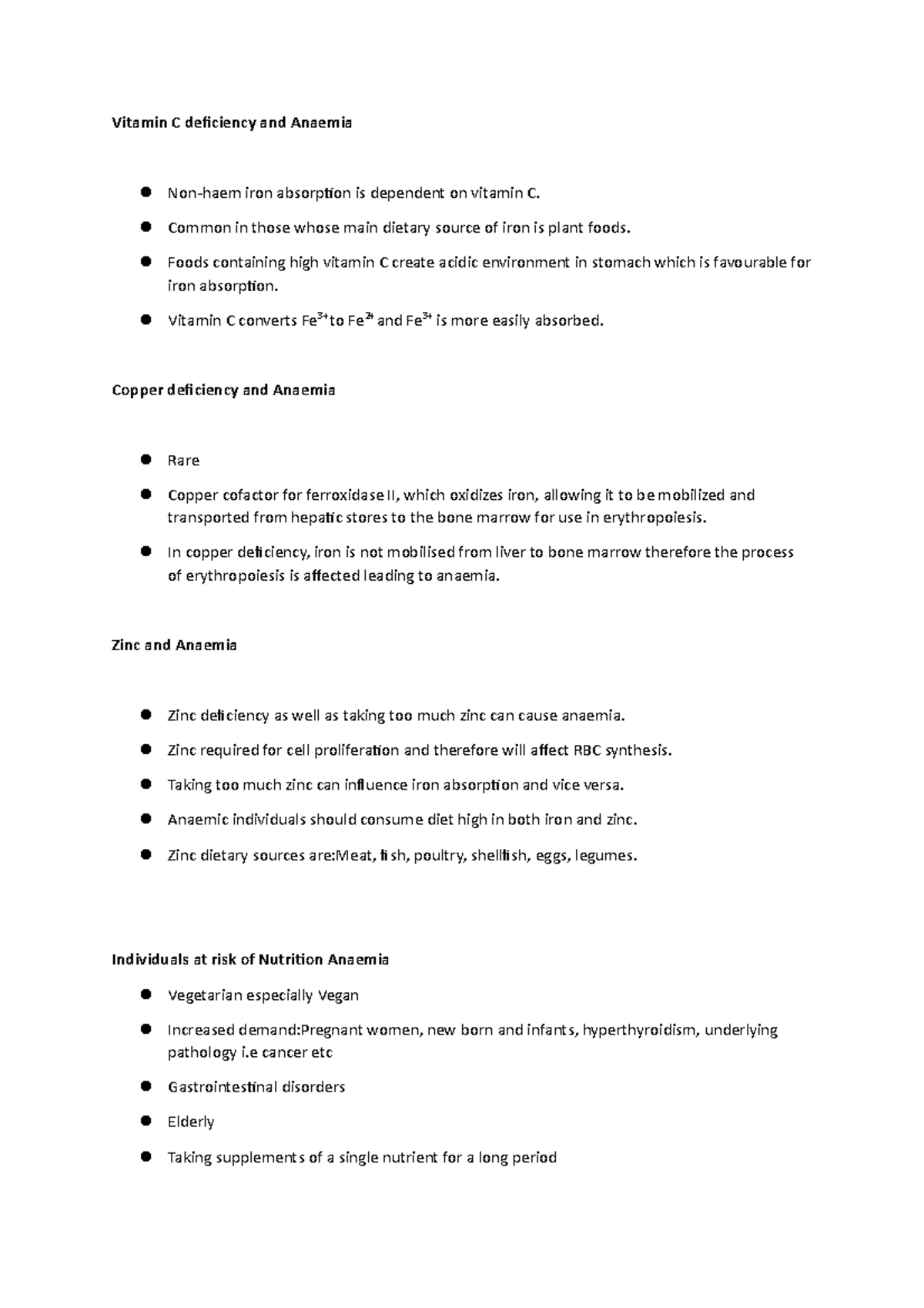 Vitamin c, copper deficiency, anemia Vitamin C deficiency and Anaemia