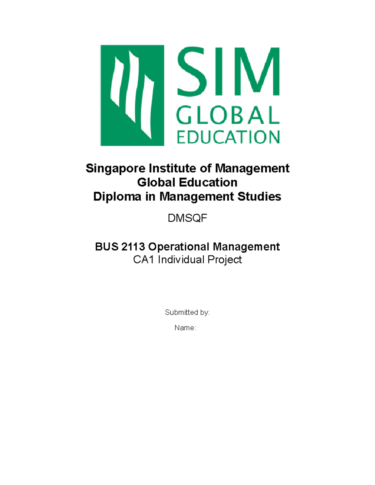 SIM diploma law business document format - Singapore Institute of ...