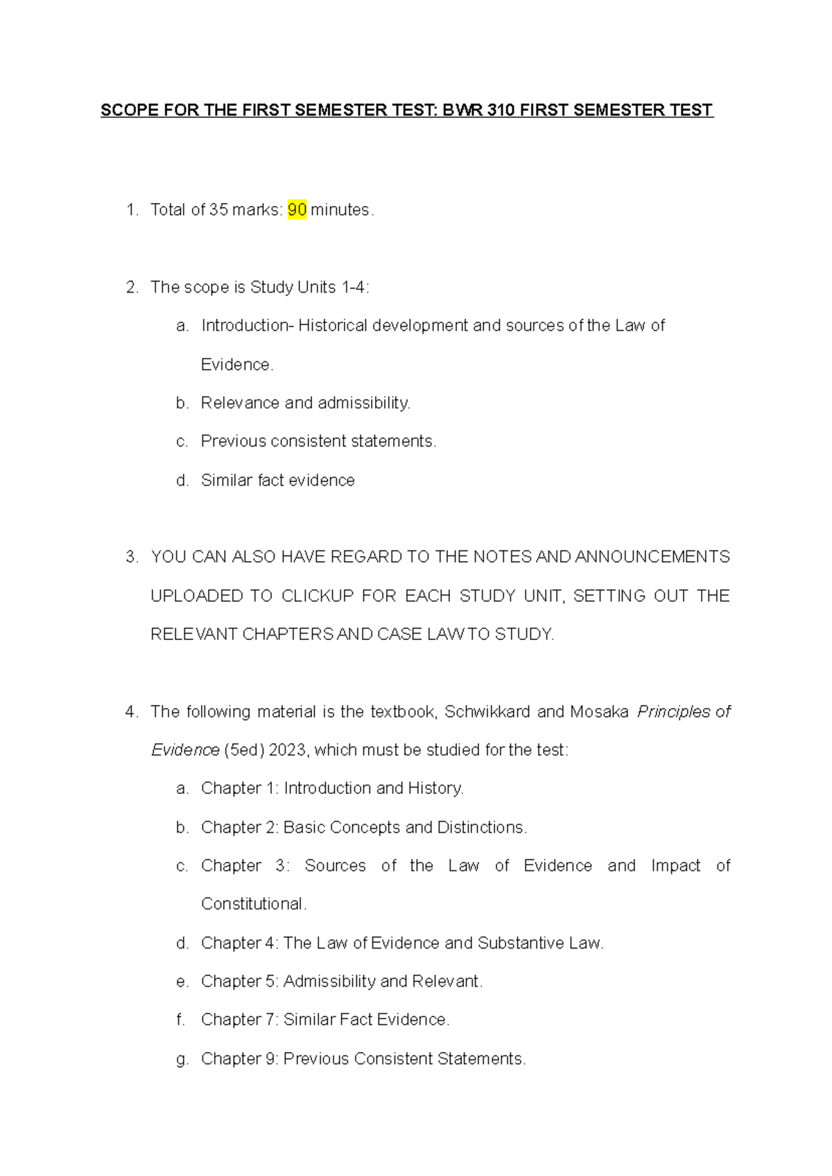 Scope FOR THE First Semester TEST - SCOPE FOR THE FIRST SEMESTER TEST ...