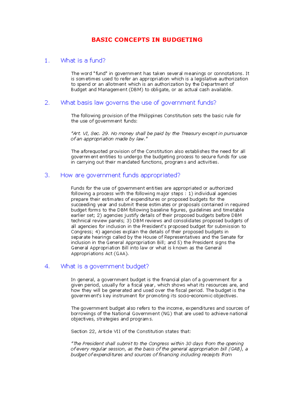 Basic Concepts In Budgeting Basic Concepts In Budgeting 1 What Is A