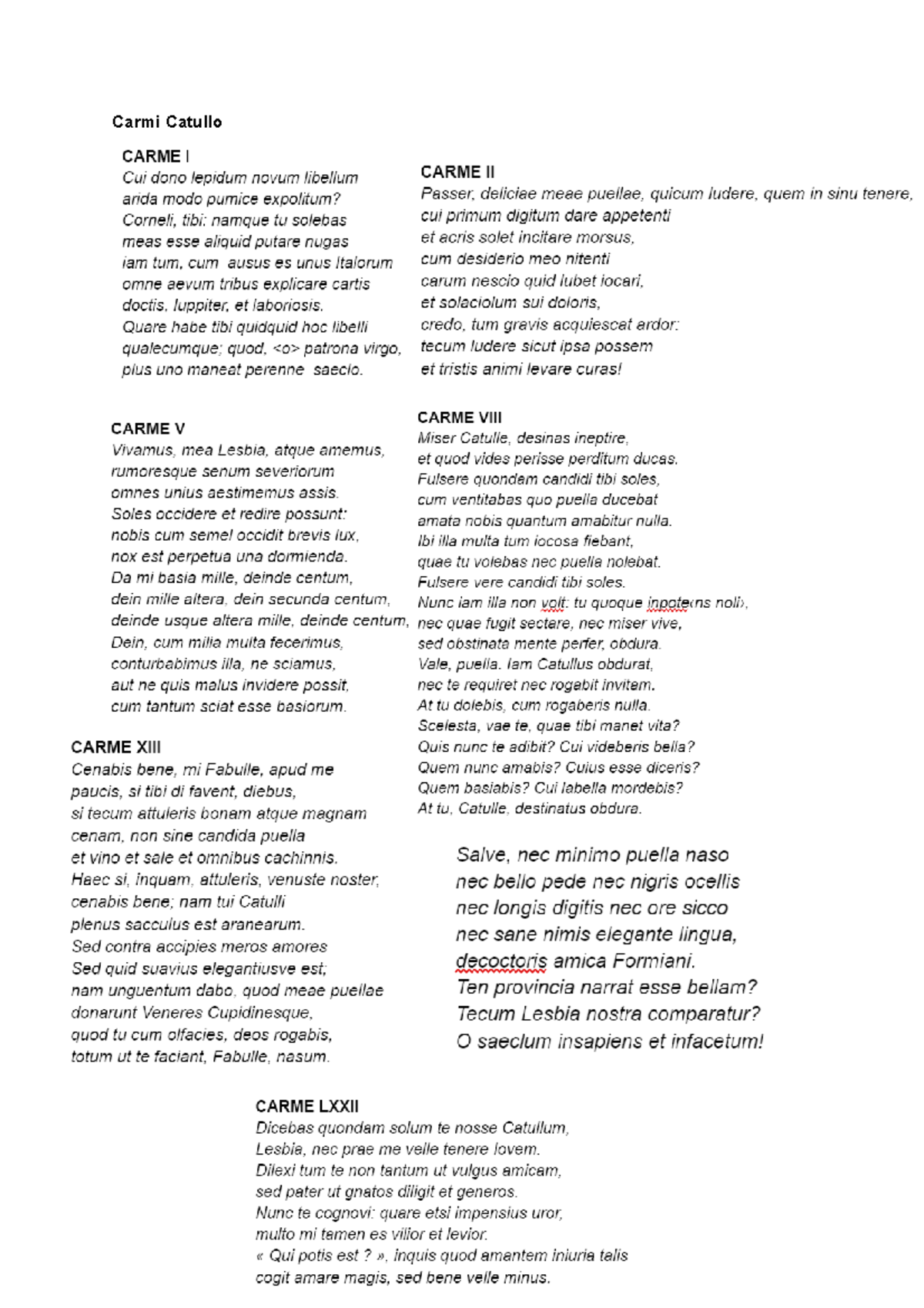 Carmi Catullo - Lingua Italiana - Settore Servizi (Percorso ...
