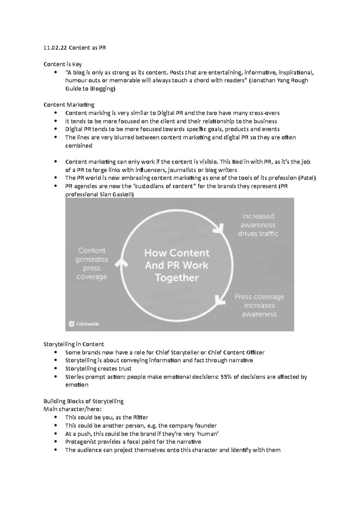 Lecture 3 - 11.02 Content as PR Content is Key “A blog is only as ...