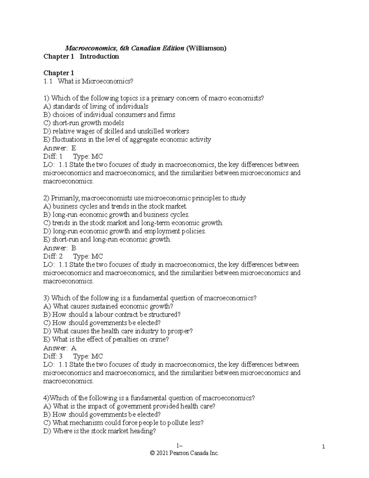 Mid-term study guide 2 - Macroeconomics, 6th Canadian Edition ...