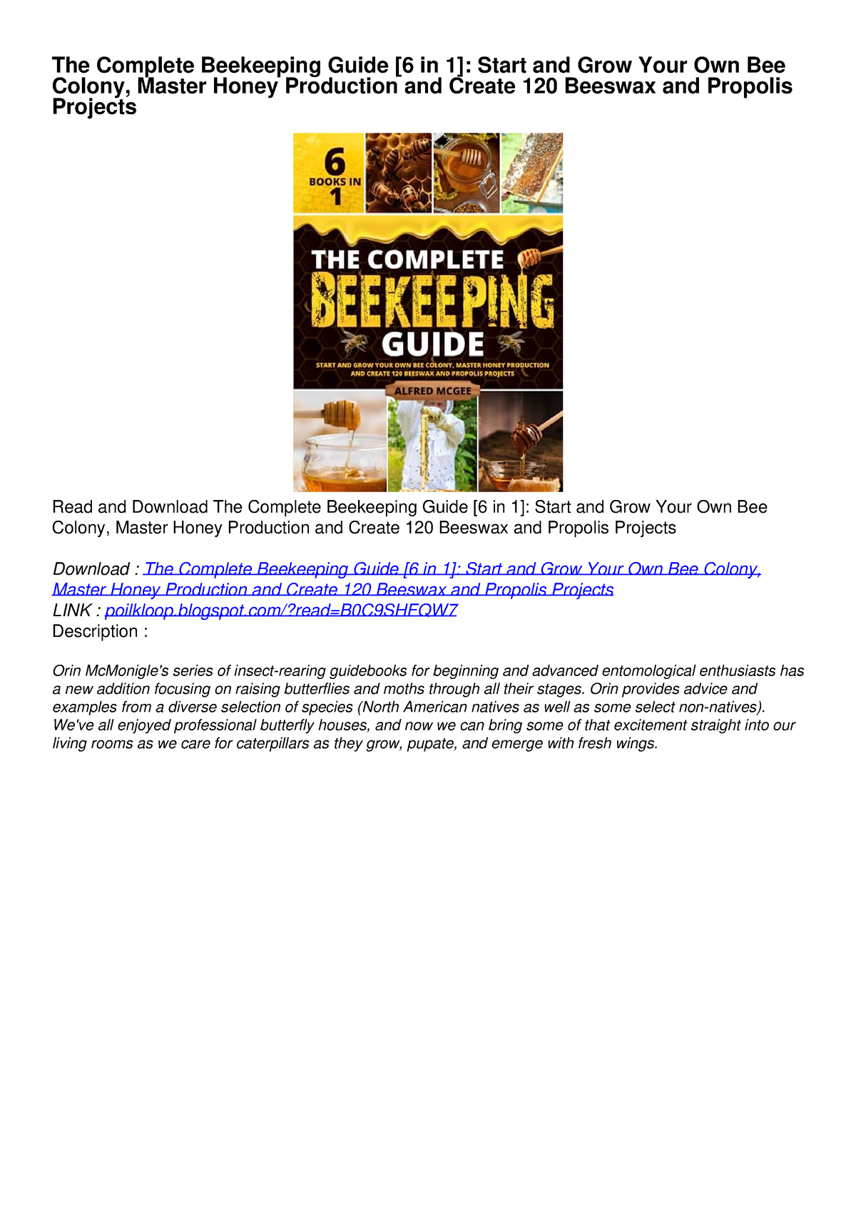 [PDF] DOWNLOAD EBOOK The Complete Beekeeping Guide [6 In 1]: Start And ...