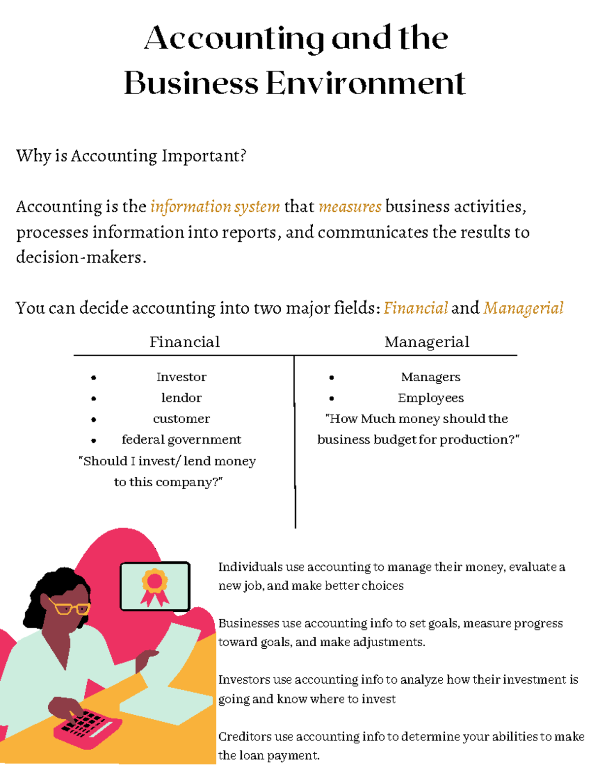 Accounting and the Business Enviorment - Accounting and the Business ...