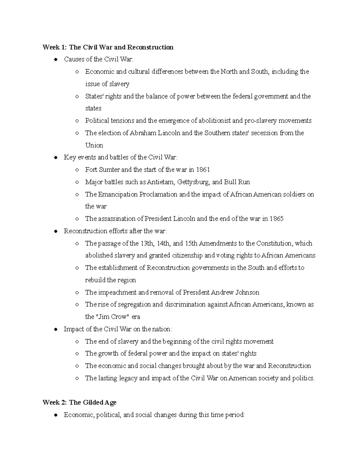 HIST 017B Introduction To United States History Lecture Notes - Week 1 ...