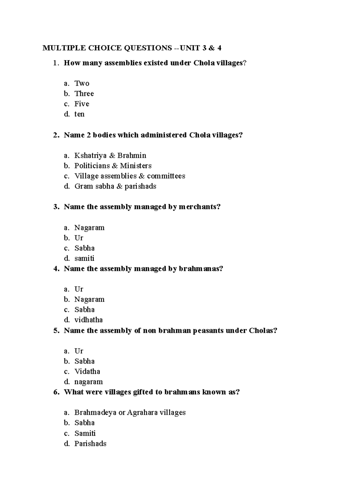 Viva Mcq Reactor Exercises At Vtt Multiple Choice Questions Unit Studocu