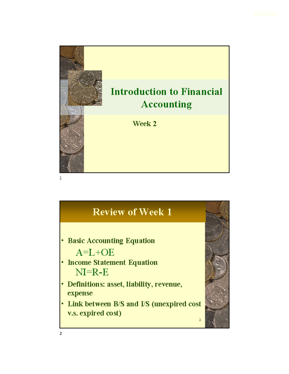 Class 2a,b,c,d Accounting Cycle Fall 2020 rev2 Introduction to