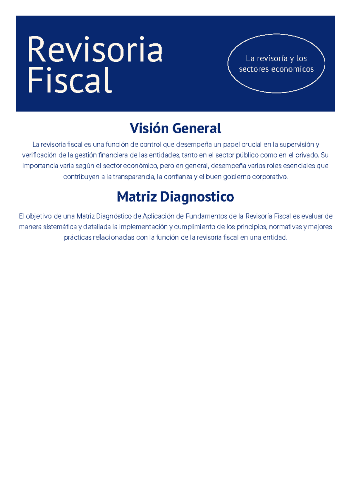 Revisoría Fiscal Apuntes Visión General La Revisoría Fiscal