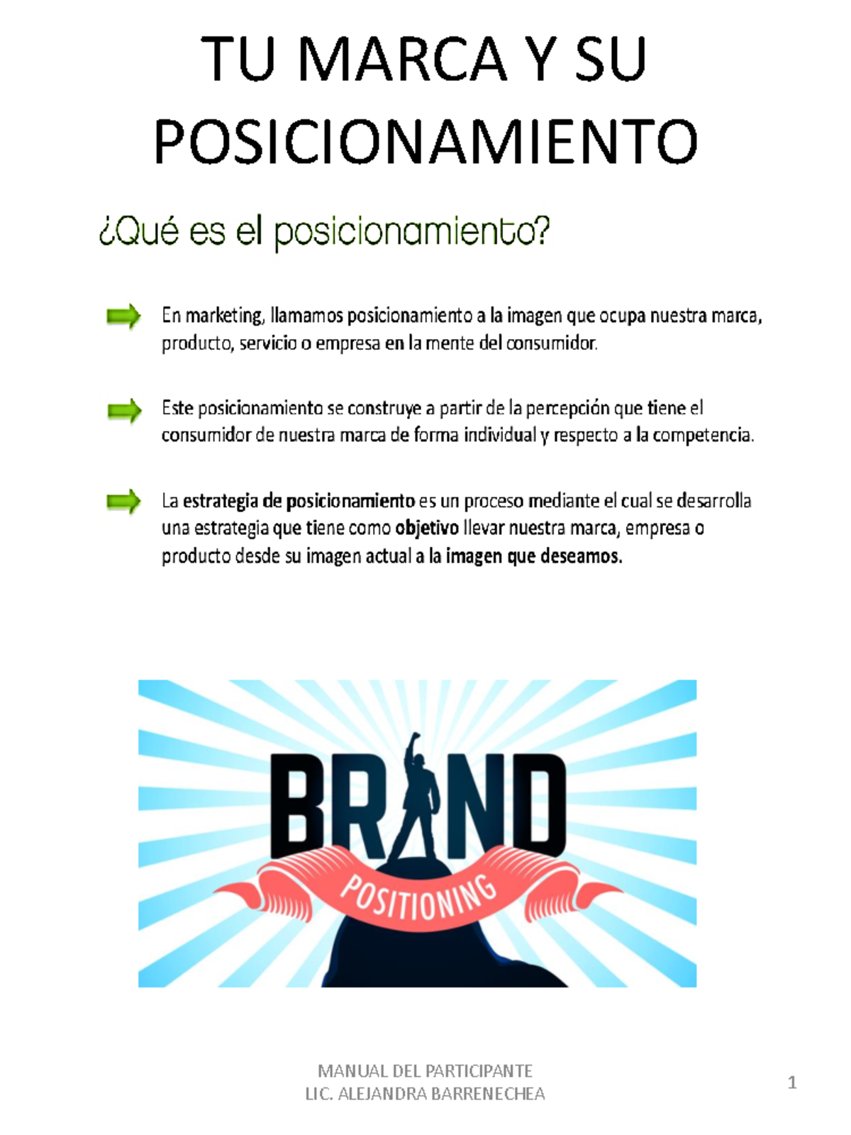 Posicionamiento DE Marca - TU MARCA Y SU POSICIONAMIENTO MANUAL DEL ...