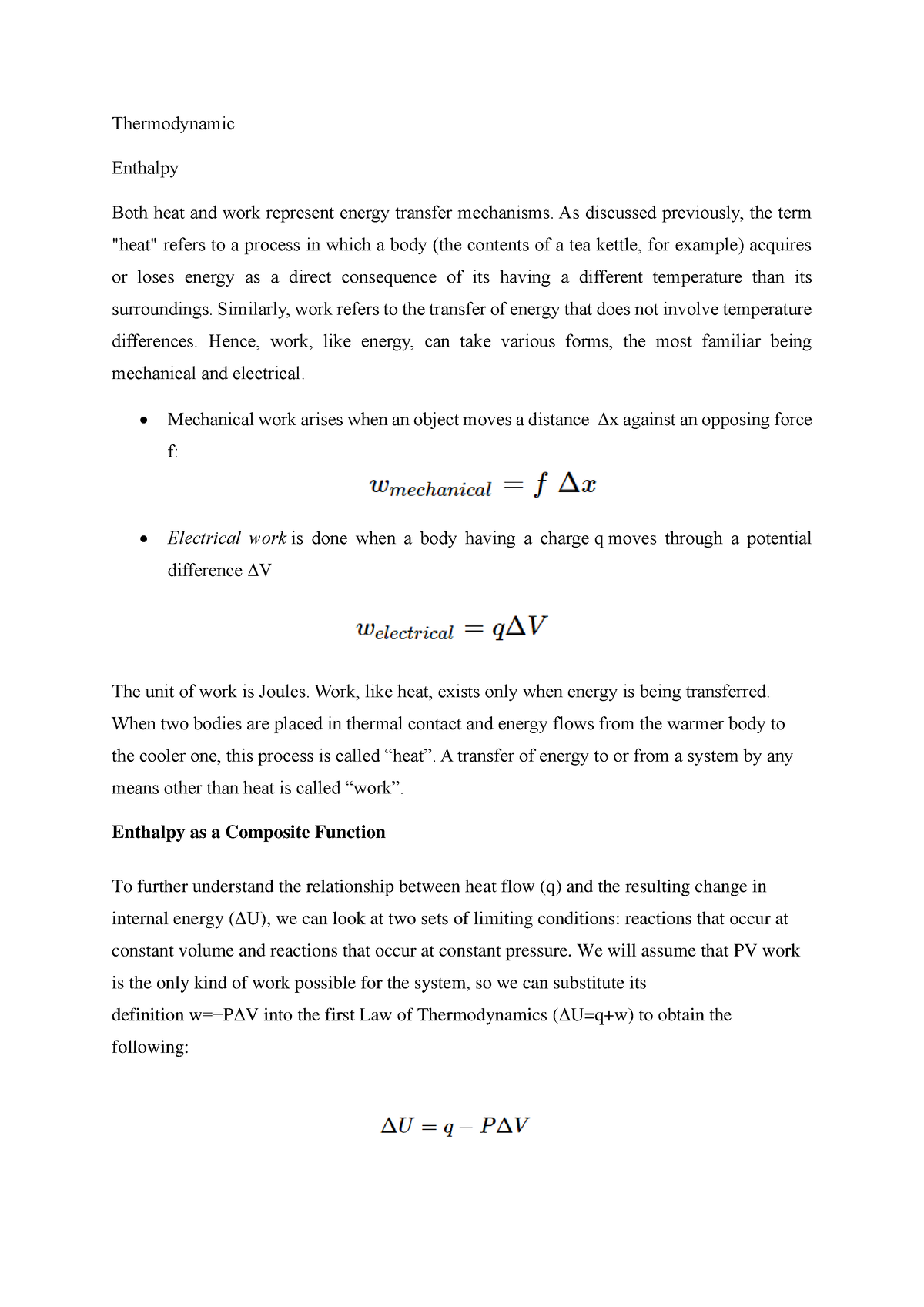 Thermochemistry - Enthalpy Part1 - Thermodynamic Enthalpy Both Heat And ...