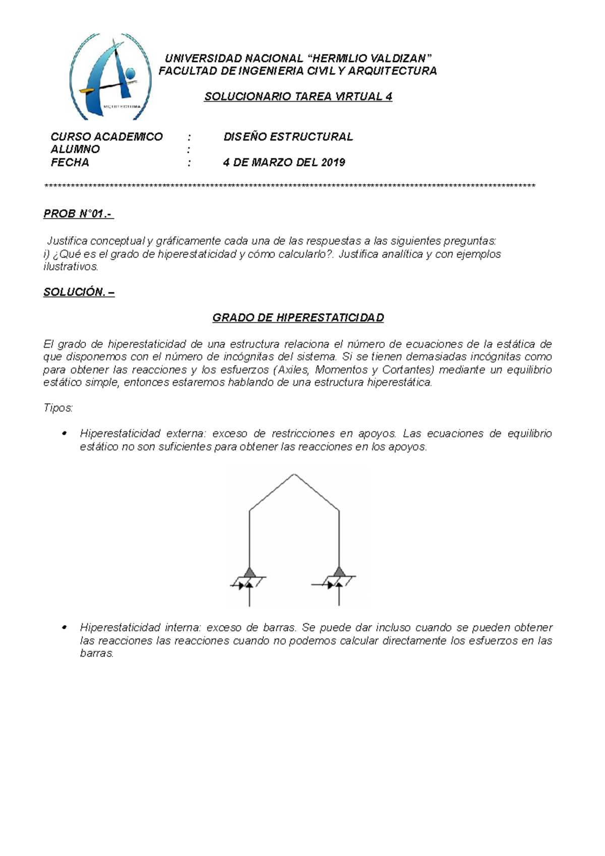 Sol. Tarea Virtual 4 - Nota: 16 - UNIVERSIDAD NACIONAL “HERMILIO ...