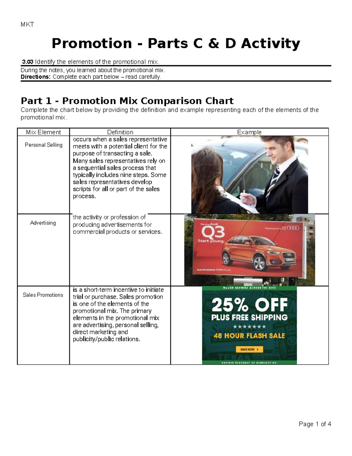 Promotion Parts C & D Activity - Promotion - Parts C & D Activity 3 ...
