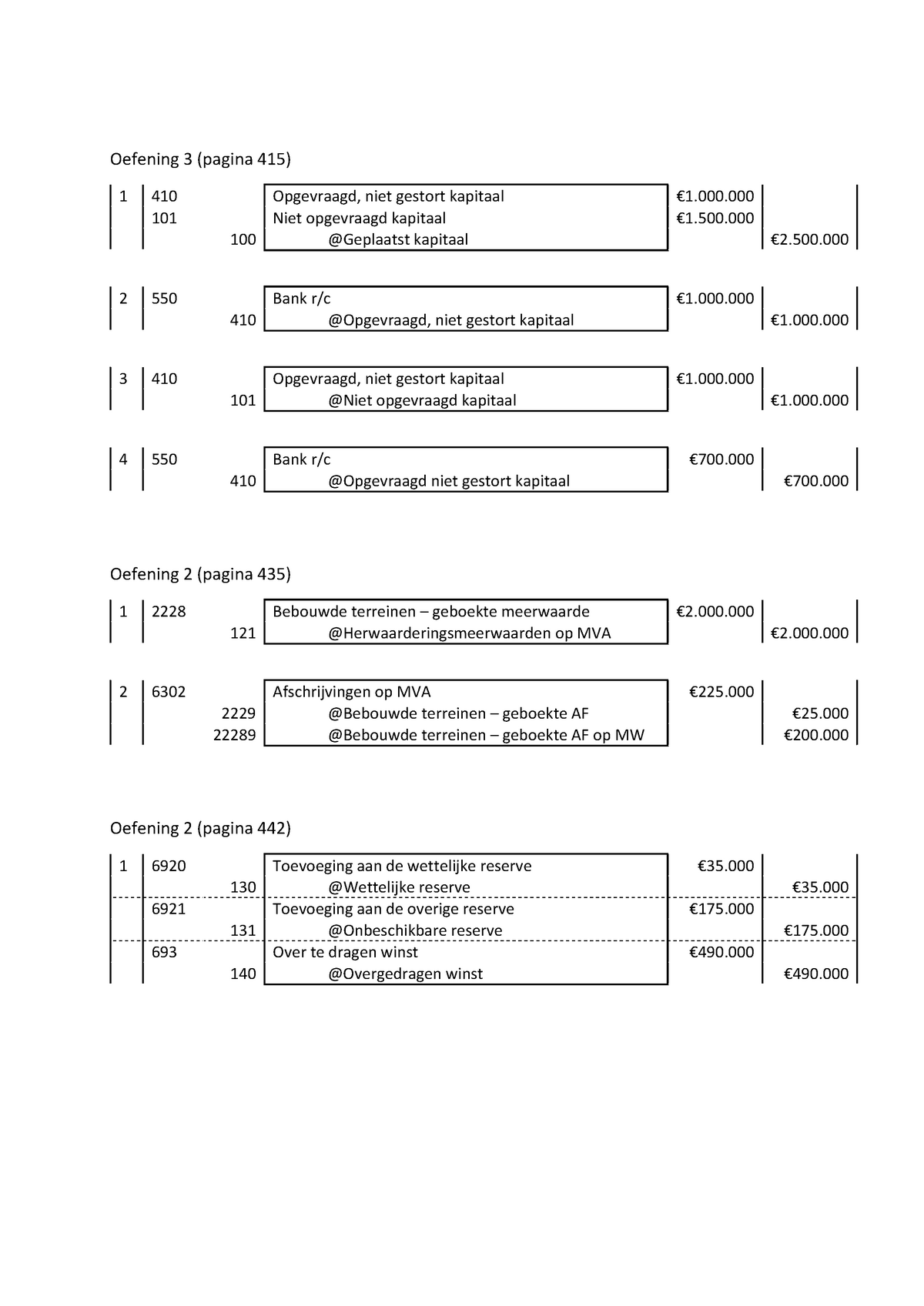 Boekhouden Kwartiel 2 WZ 1 - Oefening 3 (pagina 415) 1 2 3 4 410 101 ...