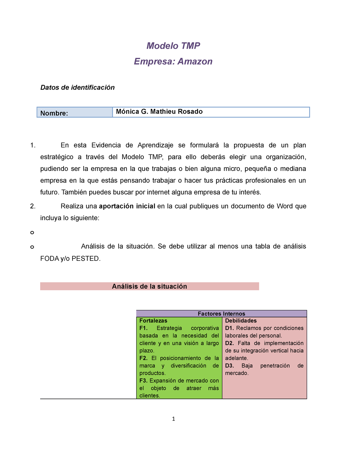 Foro Modelo TMP para la dirección estratégica de las organizaciones MM - Modelo  TMP Empresa: Amazon - Studocu