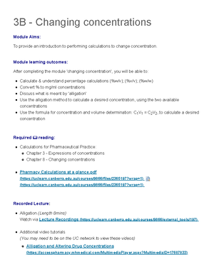 3F - Clinical Calculations Health and Pharmacy (8996), Semester 1 2021 ...